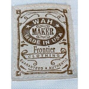 Wah Maker Frontier Clothing Western Metal Buttons Band Collar Bib Shirt M Ivory